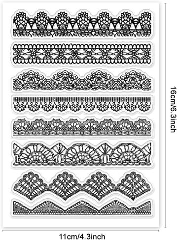 GLOBLELAND Sewing Threads Silicone Clear Stamps Lines Transparent Stamp for Christmas Birthday Thanksgiving Cards Making DIY Scrapbooking Photo Album Decoration Paper Craft in Saudi Arabia