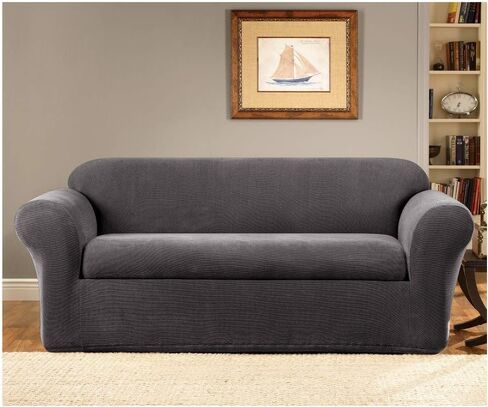 Stretch Oxford Recliner Slipcover | Form Fit | Machine Washable Recliner/Gray in Saudi Arabia