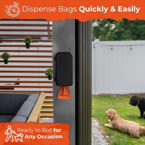 PEXTER Dog Poop Bag Dispenser - Outdoor or Indoor Pet Waste Bag Dispenser Station - Stick-On or Screw-On Wall Mount - Poop Bags Storage Outdoor Container - Includes 4 Doggie Bag Rolls (Gray) in Saudi Arabia