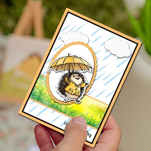 GLOBLELAND Hedgehog and Animal Clear Stamps for DIY Scrapbooking Decor Friend Swing Transparent Silicone Stamps for Making Cards Photo Album Decor in Saudi Arabia