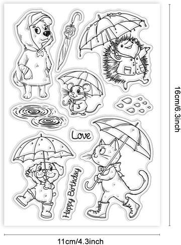 GLOBLELAND Hedgehog and Animal Clear Stamps for DIY Scrapbooking Decor Friend Swing Transparent Silicone Stamps for Making Cards Photo Album Decor in Saudi Arabia