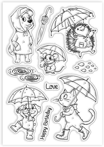 GLOBLELAND Hedgehog and Animal Clear Stamps for DIY Scrapbooking Decor Friend Swing Transparent Silicone Stamps for Making Cards Photo Album Decor in Saudi Arabia