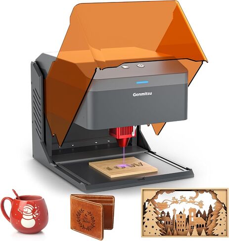 Kiosk 2.5W Laser Engraver, Light Weight & Portable Laser Engraver Machine, Home Laser Cutter with Acrylic Enclosure for DIY Wood/Leather/Metal, 3.9 x 3.9inch Engraving Area, Laser Safety Class 1 in Saudi Arabia