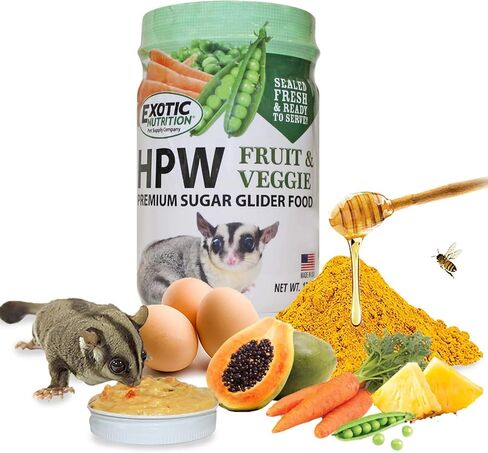 Exotic Nutrition Sugar Glider HPW Diet Jar - High Protein Healthy Natural No Mess Food for Sugar Gliders - High Protein Wombaroo Diet (Original) in Kuwait