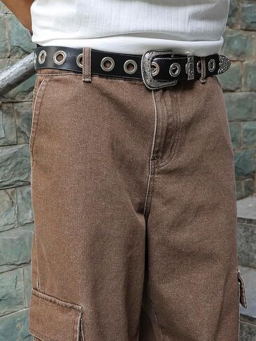 بنطلون جينز كاجوال للرجال من Verdusa بخصر عالٍ وأرجل مستقيمة مع جيوب in Kuwait