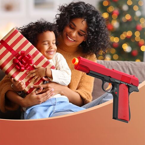 Toy Pistol with ejecting Shells,Realistic Soft Bullet Toy Gun Cheap Cool Stuff Stress Shot Look Real Hand Guns Fake Prop Shooting Game for Adults Under 10 Dollars for Age 14 Years Old (black) in Saudi Arabia