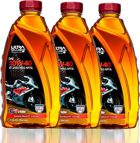 Ultra1Plus 4T 10W-40 Synthetic Blend Motorcycle Oil API SL JASO MA2-10W40 Motor Oil, 1 Gallon in Saudi Arabia