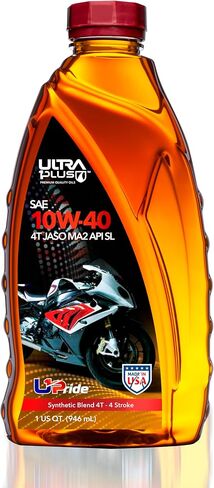 Ultra1Plus 4T 10W-40 Synthetic Blend Motorcycle Oil API SL JASO MA2-10W40 Motor Oil, 1 Gallon in Saudi Arabia