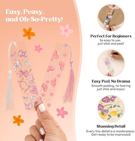 مجموعة صنع الإشارات المرجعية 48 قطعة، 24 علامة مرجعية أكريليك فارغة مع 24 قطعة شرابة، ملصقات 24UV حول موضوع عيد الميلاد، إشارات مرجعية فارغة مقاومة للماء للأشعة فوق البنفسجية DTF ملصقات نقل لمشاريع DIY للإشارات المرجعية الواضحة in Kuwait