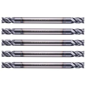 BestParts High Performance 5pcs Solid Carbide End Mills - Double End - AlTiN Coated, 4 Flute, 35 Degree Helix, 3/16" Cutting Diameter, 3/16" Shank Diameter, 3/8" Length of Cut, 2-1/2" Overall Length