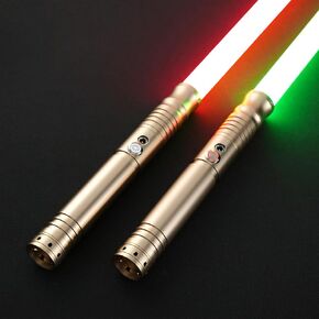 DAMIENSABER 2 Pack Light Saber, 1 Pcs Xenopixel V2 34 Sound Saber and 1 Pcs RGB 9 Sound Font Saber, Smooth Swing Infinite Color Changing Light Sabers for Adults, Metal Hilt Heavy Dueling Light Saber