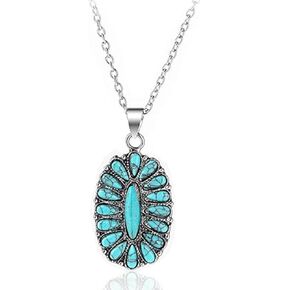 BG&WLing Turquoise Necklaces for Women Bar Choker Necklace Dainty Western Jewelry Gifts for Women Girls