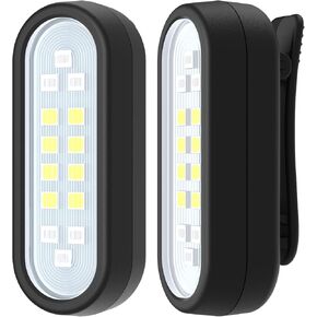 Running Light, 2 Pack Clip on Flashlight for Runners Rechargeable Safety Lights for Walking at Night Hands Free Emergency LED Flashlight Work Light Warning Flashing Camping Hiking Walking Dog