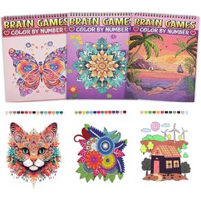 Bonream 3 Pack Mandalas Coloring Books for Adults,Unique Mandala Pattern for Relaxation, Adults Coloring Book Spiral Bound,Relaxing Coloring Books for Women in Kuwait