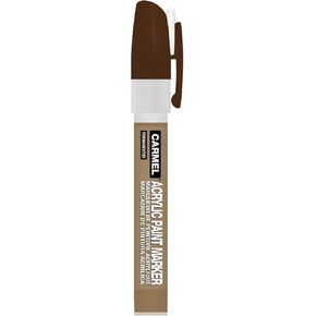 Carmel Acrylic Paint Marker Medium Tip (Brown), Permanent Water-based Paint for Paper, Cardboard, Canvas, Metal, Plastic, Glass, Ceramics, Wood, Smooth Stone, Fabric