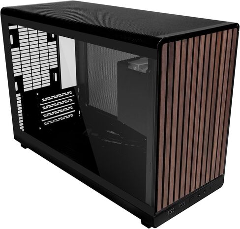 هيكل Lian Li A3-mATX-WD-26.3L ذو عامل الشكل الصغير - لا يتضمن مراوح - يدعم تصميم وحدات AIO مقاس 360 مم - لحالات M-ATX وITX اللوحة الأم - DAN التعاونية - لوحة أمامية خشبية - أسود (A3X-WD) in Kuwait