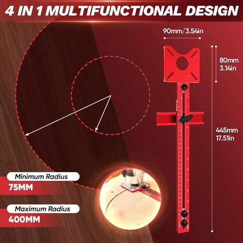 Saker Upgraded Router Milling Groove Bracket|Router Woodworking Tools|Cabinet Hardware Jig|Universal Router Circle Cutting Jig in Kuwait