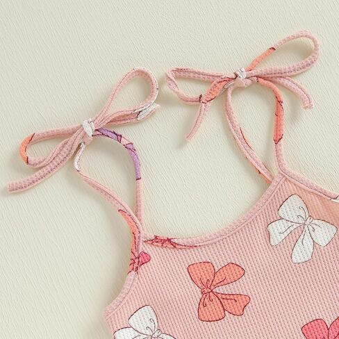 Toddler Baby Girl Flare Overalls Bell Bottom Jumpsuit Sleeveless Backless Floral Print Suspender Romper Clothes in Saudi Arabia