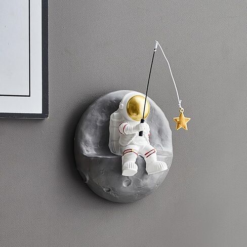 Astronauts Wall Sculpture Climber Figurines for Modern Home Decor Climbing Hanging Outer Space Theme Decor 3D Background Wall Decor for Living Room Kids Room Boys Space Nursery Classroom Space Decor in Kuwait