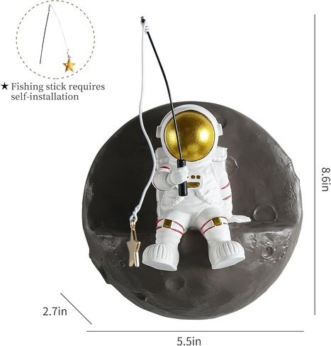 Astronauts Wall Sculpture Climber Figurines for Modern Home Decor Climbing Hanging Outer Space Theme Decor 3D Background Wall Decor for Living Room Kids Room Boys Space Nursery Classroom Space Decor in Kuwait