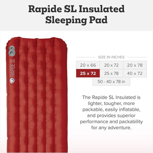 Big Agnes Rapide Super Light Insulated Sleeping Pad, Wide Regular (25x72) in Kuwait