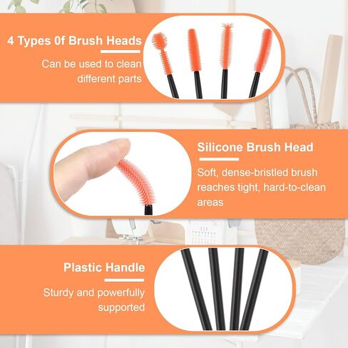 32pcs Sewing Machine Cleaning Brushes Sewing Machine Cleaning Kit 4 Styles Reusable Sewing Machine Cleaning Tools Sewing Machine Accessories Silicone Cleaning Brush in Saudi Arabia