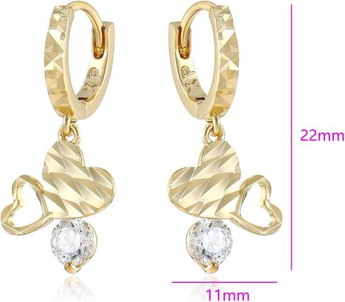 XUPING 18K Gold Plated Cubic Zirconia Flower Dangle Earrings | Rose Gold Hoop Earrings Womens Jewelry Gifts in Saudi Arabia