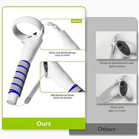 3 in 1 Gorilla Tag Long Arms for Oculus Meta Quest 2 and Quest 3,Beat Saber Handles Attachment/Golf Club Extension Grips for VR Sticks Controller Accessories,Enhance VR Game Experience in Kuwait