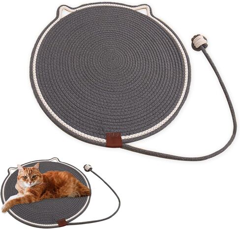 Cat Scratching Pad,Natural Cotton Rope Cat Scratch Mat, 16.9'' Round Cat Wall Scratcher & Floor Scratch Pad, Durable Cat Scratcher Pad,Furniture Protector for Couch, Carpet, Sofa(2 Pack) in Saudi Arabia
