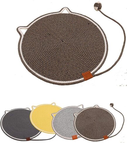 Cat Scratching Pad,Natural Cotton Rope Cat Scratch Mat, 16.9'' Round Cat Wall Scratcher & Floor Scratch Pad, Durable Cat Scratcher Pad,Furniture Protector for Couch, Carpet, Sofa(2 Pack) in Saudi Arabia