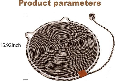 Cat Scratching Pad,Natural Cotton Rope Cat Scratch Mat, 16.9'' Round Cat Wall Scratcher & Floor Scratch Pad, Durable Cat Scratcher Pad,Furniture Protector for Couch, Carpet, Sofa(2 Pack) in Saudi Arabia