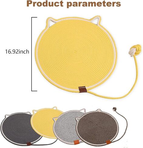 Cat Scratching Pad,Natural Cotton Rope Cat Scratch Mat, 16.9'' Round Cat Wall Scratcher & Floor Scratch Pad, Durable Cat Scratcher Pad,Furniture Protector for Couch, Carpet, Sofa(2 Pack) in Saudi Arabia
