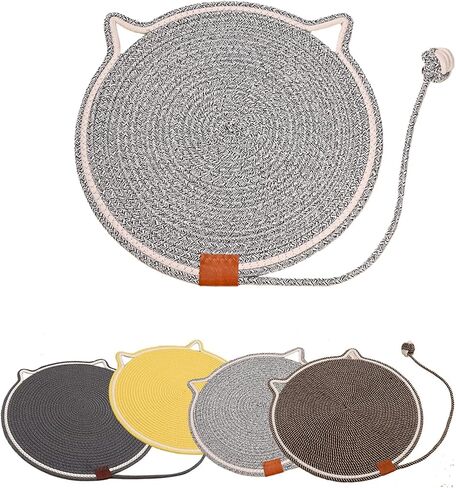 Cat Scratching Pad,Natural Cotton Rope Cat Scratch Mat, 16.9'' Round Cat Wall Scratcher & Floor Scratch Pad, Durable Cat Scratcher Pad,Furniture Protector for Couch, Carpet, Sofa(2 Pack) in Saudi Arabia