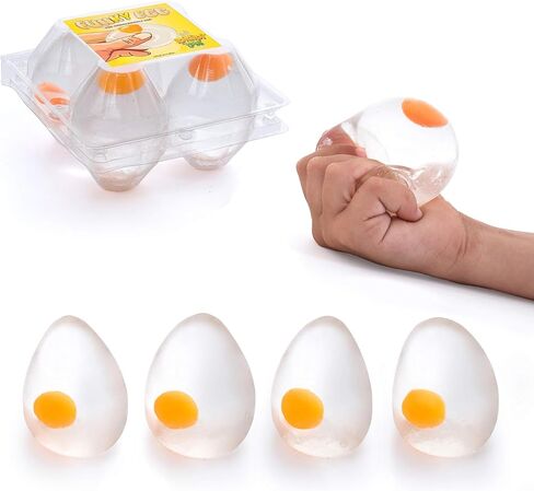 ألعاب IPIDIPI TOYS Funky Egg Splat Ball Squishy Toys - 6 عبوات من كرات صفار البيض لتخفيف التوتر - ألعاب ممتعة حسية للأطفال - القلق، مواد تخزين - تساعد في علاج التوحد وADHD - ألعاب مرضية in Saudi Arabia