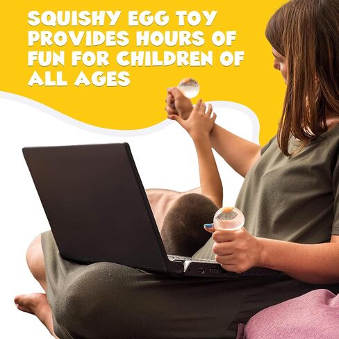 ألعاب IPIDIPI TOYS Funky Egg Splat Ball Squishy Toys - 6 عبوات من كرات صفار البيض لتخفيف التوتر - ألعاب ممتعة حسية للأطفال - القلق، مواد تخزين - تساعد في علاج التوحد وADHD - ألعاب مرضية in Saudi Arabia