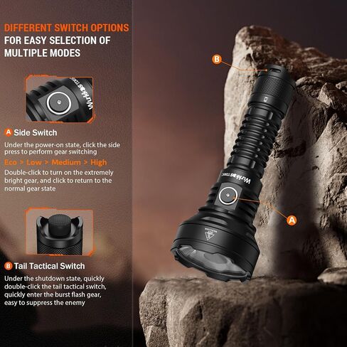 Wurkkos TD01C Tactical Flashlight, 1800LM Rechargeable, 1000M Throw USB-C in Saudi Arabia