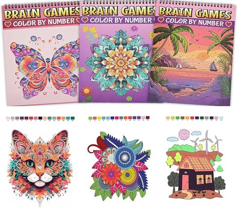 Bonream 3 Pack Mandalas Coloring Books for Adults,Unique Mandala Pattern for Relaxation, Adults Coloring Book Spiral Bound,Relaxing Coloring Books for Women in Kuwait