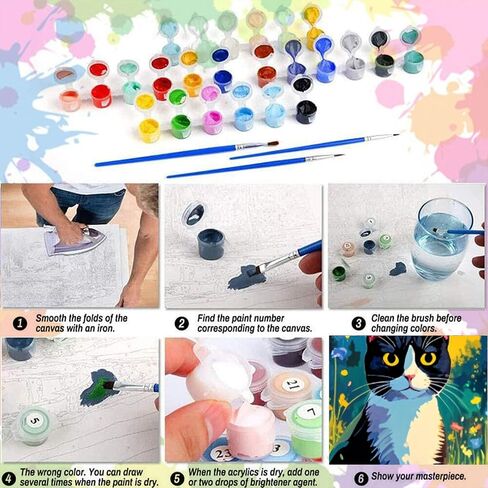 Arttoplus 4 Pack Paint by Numbers Kit for Adults Landscape- Adult Paint by Number Kits, DIY Acrylic Paint by Number Porch Light for Home Wall Decor(12x16in) in Saudi Arabia