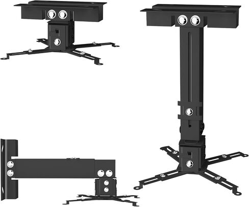 Projector Ceiling Mount, Projector Wall Mount Adjustable Height and Extendable Arms, 3-in-1 Universal Projector Ceiling Holder, Projector Mount Quick Release for Epson, Optoma, Benq, White in Saudi Arabia
