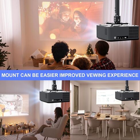 Projector Ceiling Mount, Projector Wall Mount Adjustable Height and Extendable Arms, 3-in-1 Universal Projector Ceiling Holder, Projector Mount Quick Release for Epson, Optoma, Benq, White in Saudi Arabia