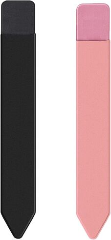 TENOC Universal Stylus Holder, Adhesive Pencil Protected Sleeve Case, Elastic Pens Holder Storage Pouch Pocket Compatible for Pencil Pro 2nd/1st & USB-C, 2 Pcs, Black+Pink in Saudi Arabia