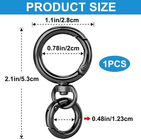 OIIKI 1 Sets Swivel Clasp Clips, Metal Swivel Snap Hook, Double Opening Key Chain Clip with Key Ring for DIY Crafts, Jewelry Clasps, Lanyard Making - Gold in Saudi Arabia