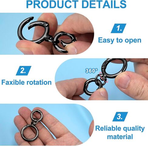 OIIKI 1 Sets Swivel Clasp Clips, Metal Swivel Snap Hook, Double Opening Key Chain Clip with Key Ring for DIY Crafts, Jewelry Clasps, Lanyard Making - Gold in Saudi Arabia