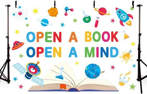 7x5ft World Book Day Backdrop for Photography We Love Books Reading is Fun Children Students Classroom Reading Decorations Library Banner Elementary Wallpaper Photo Booth Props in Saudi Arabia