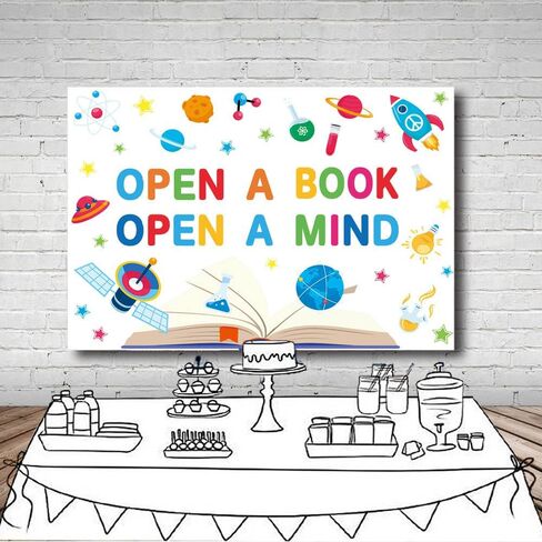 7x5ft World Book Day Backdrop for Photography We Love Books Reading is Fun Children Students Classroom Reading Decorations Library Banner Elementary Wallpaper Photo Booth Props in Saudi Arabia
