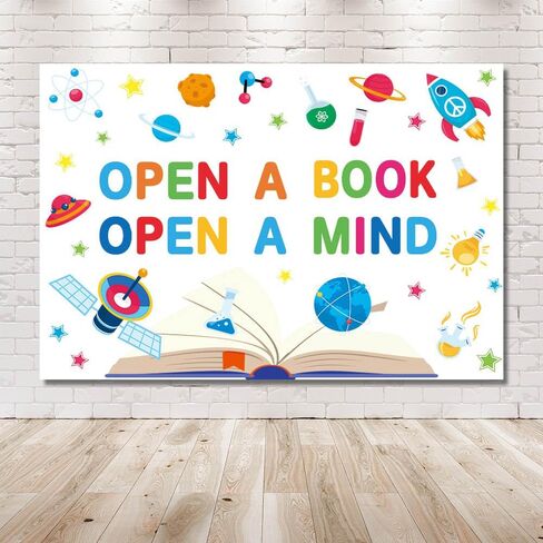 7x5ft World Book Day Backdrop for Photography We Love Books Reading is Fun Children Students Classroom Reading Decorations Library Banner Elementary Wallpaper Photo Booth Props in Saudi Arabia