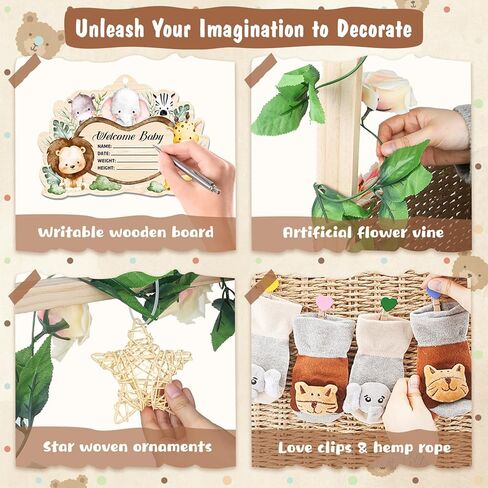 خزانة قفص استحمام خشبي للأطفال، صندوق تخزين للأطفال بمقبض، سلة تخزين منسوجة يدويًا قابلة للطي لهدايا استحمام الطفل in Kuwait