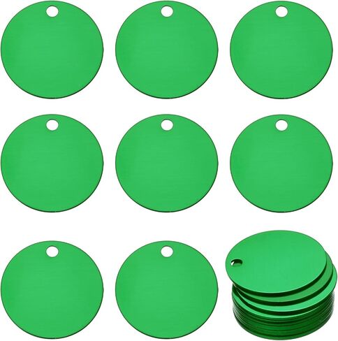 MECCANIXITY 24 Pack Round Aluminum Blank Tags 35 x 35 x 1mm Engraving Stamping Blanks Metal Blank Label Dog Pet Tags for DIY Jewelry Stamping Tools, Black in Saudi Arabia