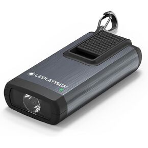 Ledlenser K6R Ultra-Compacted Foldout USB-A Rechargeable Keychain Flashlight 400 Lumens, Gray