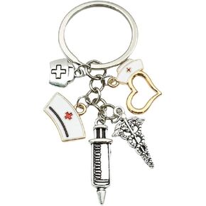 SCRDPRAD Nurse Gifts for Women,Nurse Krychain,Heart Pendant Charm Keychain,Nurse Appreciation Gifts Doctor Gifts Keychain